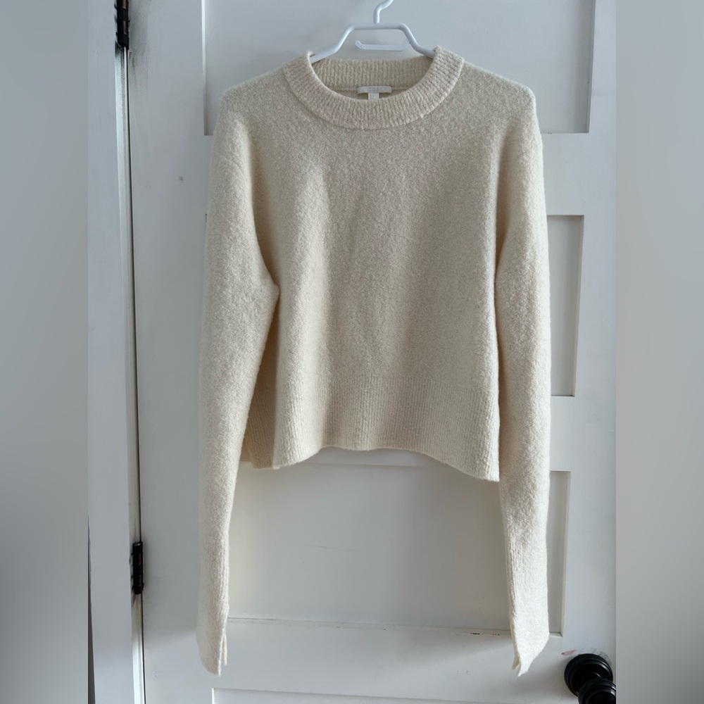 COS cropped cream wool sweater size L
